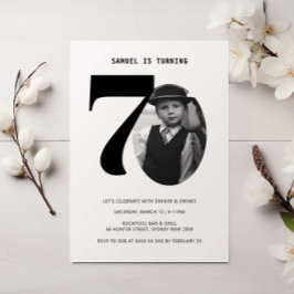 Vintagen Karierten 70. Geburtstag Foto Einladung