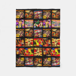 Vintagen Kunstsammlungen des Horrors aus den 50er  Fleecedecke