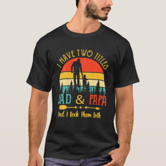 Vintagen Männer ich habe zwei Titeln Vater und Pap T-Shirt