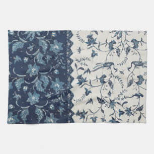 Vintagen Muster Blau und Weiß der 1800er Jahre Geschirrtuch