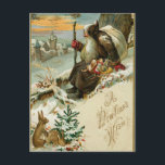 Vintagen neue Jahre Weihnachtsmann Feiertagspostkarte<br><div class="desc">Viktorianische Weihnachtspostkarten wurden mit sorgfältiger Restaurierung zum Leben erweckt. Lebhafte Farben und schöner Druck. Weihnachts-Postkarten sind eine einfache Möglichkeit,  frohe Weihnachten zu sagen! Vergessen Sie nicht,  dass wir Postkarten für Ihre Frohe Festtage haben. Hier ist eine niedliche Idee: Verwenden Sie diese als Save the Date Postkarten für eine Winterhochzeit!</div>