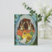 Vintagen Osterbände und ein Kicherhahn Postkarte (Stehend Vorderseite)