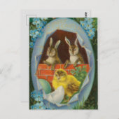 Vintagen Osterbände und ein Kicherhahn Postkarte (Vorne/Hinten)