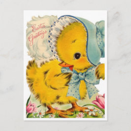Vintagen Ostergruß der 40er Jahre Baby Chick Feiertagspostkarte
