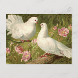Vintagen Ostertüten und Rosen Postkarte