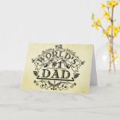 Vintagen Personalisierten Vater der Welt Nummer ei Karte (Gelbe Blume)