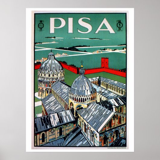 Vintagen Pisa-Italienreise der 20er Jahre Poster (Vorne)