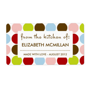 Vintagen Polka Dot Canning/Kitchen Labels aus den