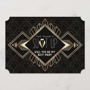 Vintagen Schwarze Kunst-Deco der 1920er Jahre mein Einladung