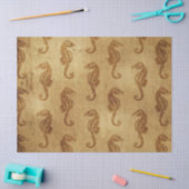 Vintagen Seepferd auf dem Braunblatt Seidenpapier (Basteln)