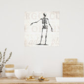 Vintagen Skelett der 1800er Jahre Antikes Anatomie Poster (Küche)