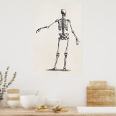 Vintagen Skelett der 1800er Jahre Antikes Anatomie Poster (Küche)