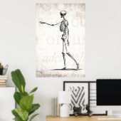 Vintagen Skelett der 1800er Jahre Antikes Anatomie Poster (Heimbüro)