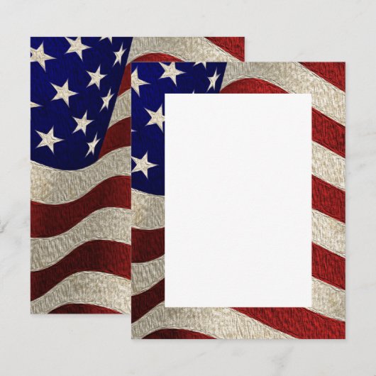 Vintagen Sterne hinzufügen US-Flag Einladung (Vorne/Hinten)