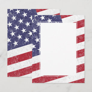 Vintagen Sterne hinzufügen US-Flag Einladung