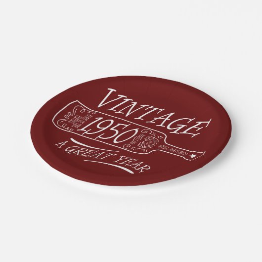 Vintagen Teller 1950 zum großen Jahr (Schrägansicht)