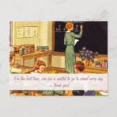 Vintagen Unterricht der 40er Jahre Danke, Lehrer Postkarte (Vorderseite)