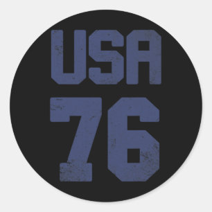Vintagen USA T Shirt 4. Juli Vierte Vereinigte Sta Runder Aufkleber