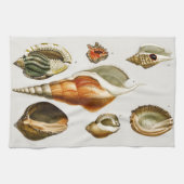 Vintagen verschiedene Arten von Weichtieren Musche Geschirrtuch (Horizontal)