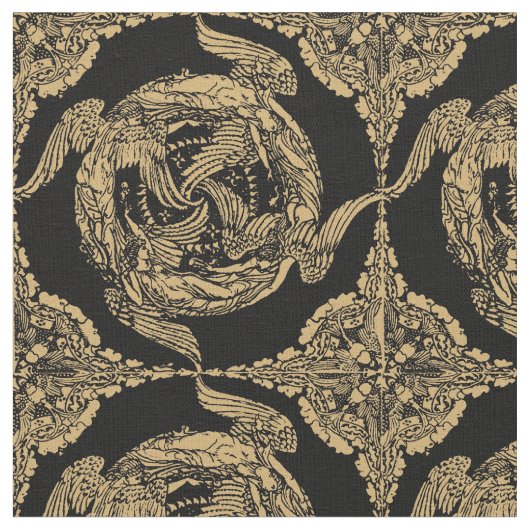 Vintagen Vier Winde/Engel von Walter Crane Stoff (Nahaufnahme)