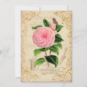 Vintagen Viktorianische Rose Einladung zur Geburts (Rückseite)