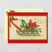 Vintagen Viktorianische Weihnachtsfeiertage Einlad Einladung (Vorne/Hinten)