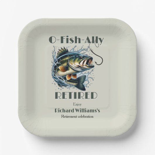 Vintagen von "Ally Remüde Big Fish" Pappteller (Vorderseite)