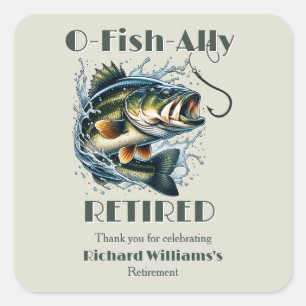 Vintagen von "Ally Remüde Big Fish" Quadratischer Aufkleber