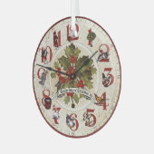 Vintagen Weihnachtstage Ornament Aus Glas (Vorderseite links)