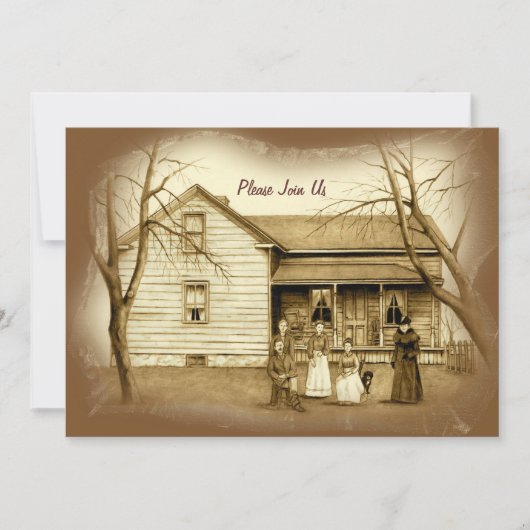 Vintagen Zuhause und Familie der 30er Jahre:Einlad Einladung (Vorderseite)
