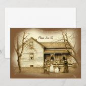 Vintagen Zuhause und Familie der 30er Jahre:Einlad Einladung (Vorne/Hinten)