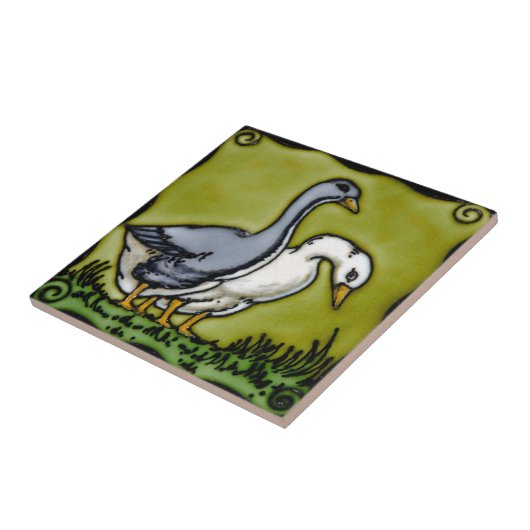 Vintagen zwei Enten Fliese (Seite)