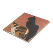 Vintagen zwei Katzen, die Steinlen malen Fliese (Seite)