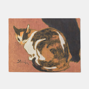 Vintagen zwei Katzen, die Steinlen malen Fußmatte