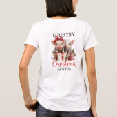 Vintagen zwei Schweine - Weihnachtslandschaft T-Shirt (Rückseite)