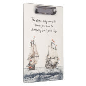 Vintagen zwei Segelschiffe auf See Johan Teyler Klemmbrett (Rechts)