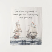 Vintagen zwei Segelschiffe auf See Johan Teyler Wandteppich (Vorderseite)