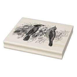 Vintagen zwei Vögel Antike Gummi-Briefmarke Gummistempel