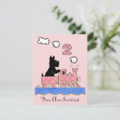 Vintagen zweijährige Geburtstagskinder Einladung (Stehend Vorderseite)