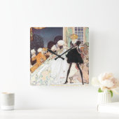 Vintagen Zwölf Tanzprinzessinnen von Kay Nielsen Quadratische Wanduhr (Zuhause)