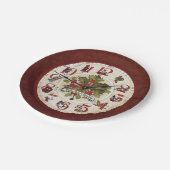 Vintagen zwölf Weihnachtstage Pappteller (Schrägansicht)