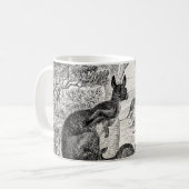 Vintager 1800s riesige Känguru-Australier-Känguru Kaffeetasse (Vorderseite Links)