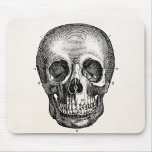 Vintager 1800s Schädel-Retro Schädel Skeleton Mousepad