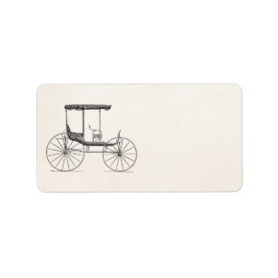 Vintager 1800s Wagen Pferd-Gezeichnete antike Adressaufkleber