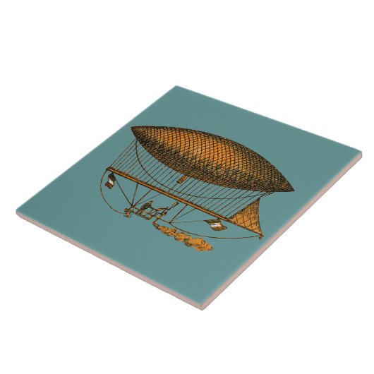 Vintager 1883 reisender Zeppelin Fliese (Seite)