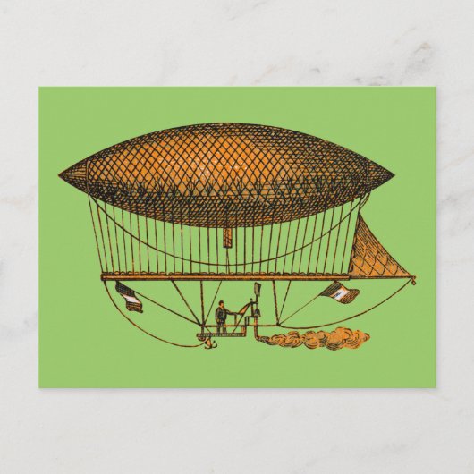 Vintager 1883 reisender Zeppelin Postkarte (Vorderseite)