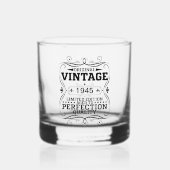 Vintager 1945 80. Geburtstag vollendet Whiskyglas (Vorderseite)