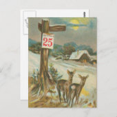 Vintager 25. Dezember Postkarte (Vorne/Hinten)