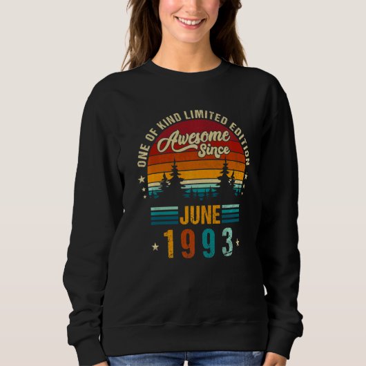 Vintager 29. Geburtstag Phantastisch seit Juni 199 Sweatshirt (Vorderseite)