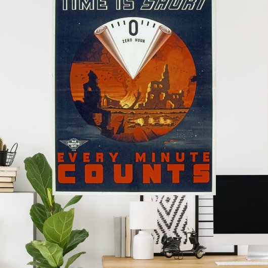 Vintager 2. Weltkrieg - Null Stunden Poster (Heimbüro)